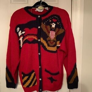 Jayson Younger Patriotic "USA Eagle" Sweater/Cardigan Size M